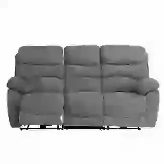 Grey Fabric 3 Seater Electric Reclining Sofa